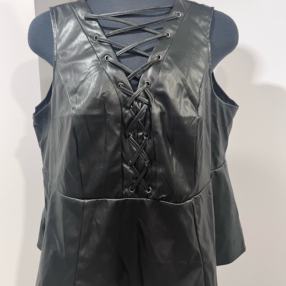 Torrid Faux leather peplum top